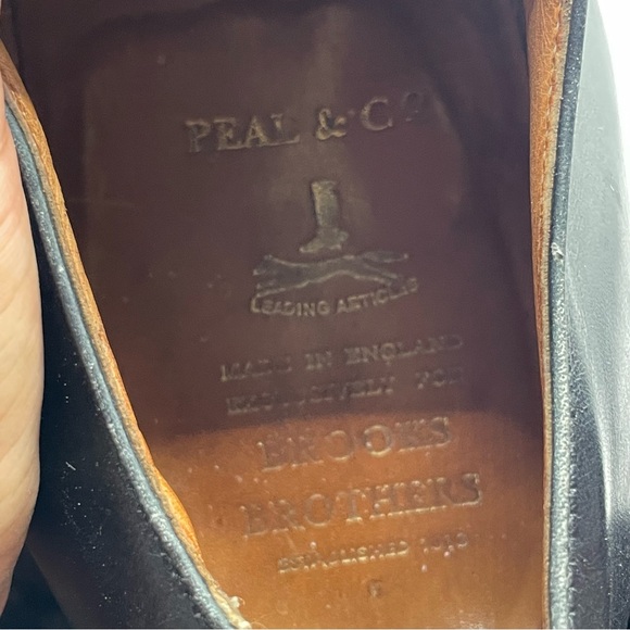 Peal & Co Brooks Brothers Sz 10 E Black Leather Oxford Dress Shoes England - Picture 8 of 13